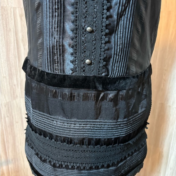 Anna Sui Navy Blue Polyester Lace Trim Dress 20th Anniversary Collection - Picture 5 of 12